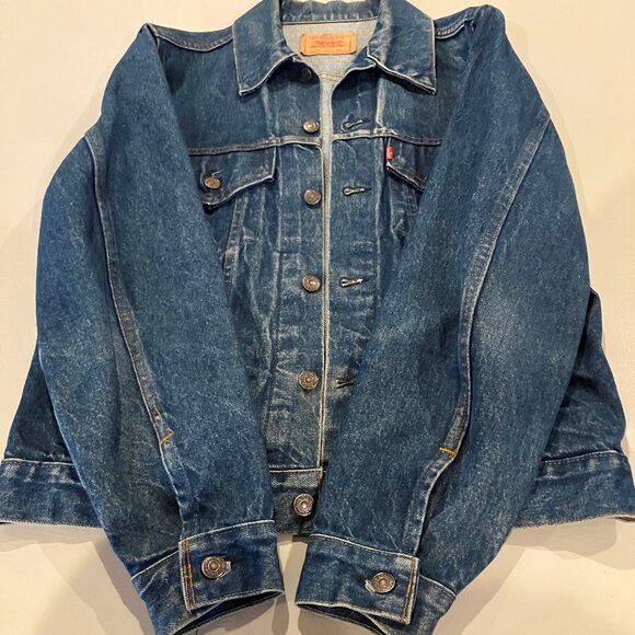 Vintage Levi's Denim Jean Jacket 70506 0216 Dark Wash Size 40 Made in USA - Picture 2 of 6